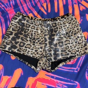 Sequin Cheetah Booty Shorts